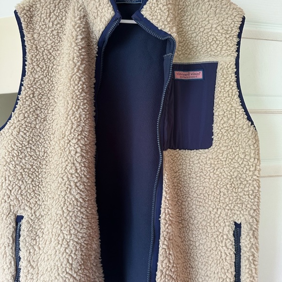 Vineyard Vines Navy Fleece Vest - Picture 1 of 5